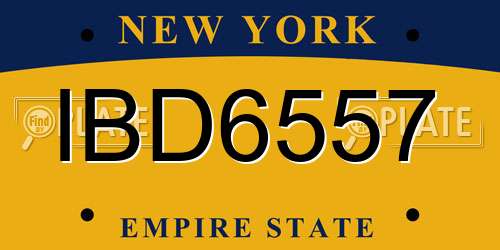 IBD6557 New York License Plate