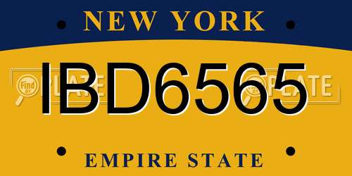 IBD6565 New York License Plate