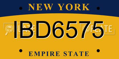 IBD6575 New York License Plate