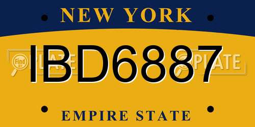 IBD6887 New York License Plate