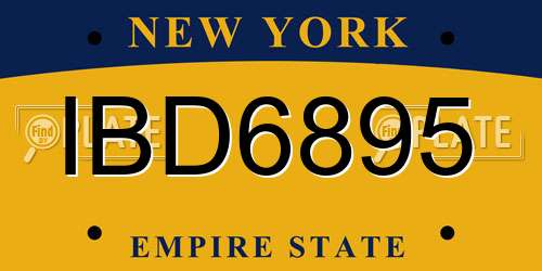 IBD6895 New York License Plate