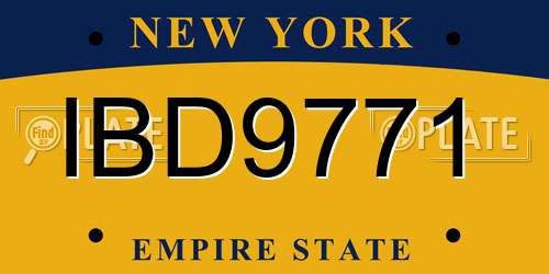 IBD9771 New York License Plate
