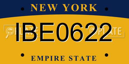 IBE0622 New York License Plate