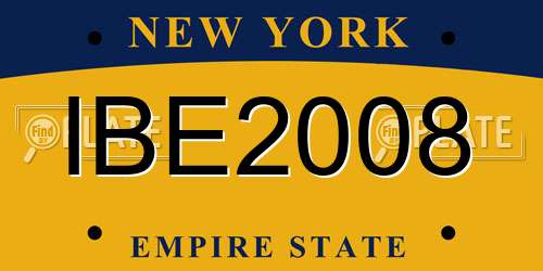 IBE2008 New York License Plate