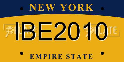 IBE2010 New York License Plate