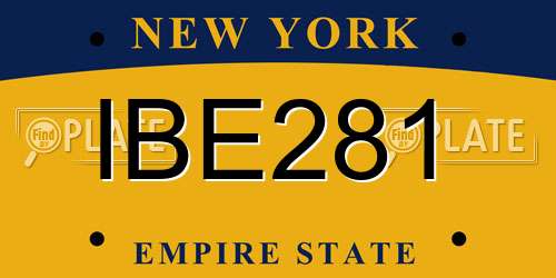 IBE281 New York License Plate