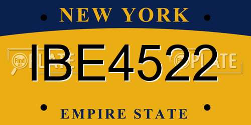 IBE4522 New York License Plate