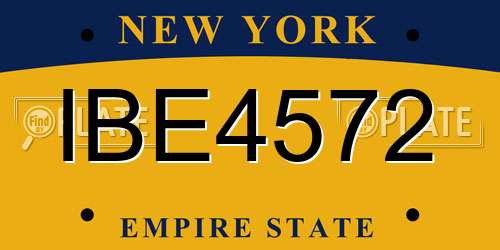 IBE4572 New York License Plate