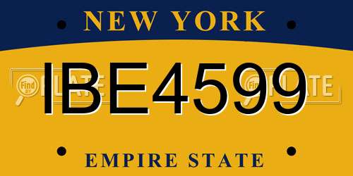 IBE4599 New York License Plate