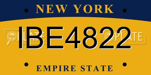 IBE4822 New York License Plate