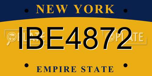 IBE4872 New York License Plate