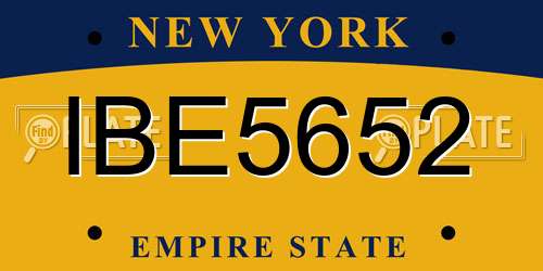 IBE5652 New York License Plate