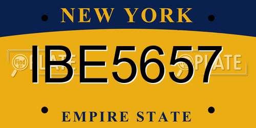 IBE5657 New York License Plate