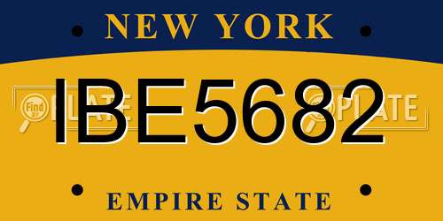 IBE5682 New York License Plate