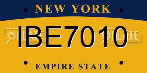 IBE7010 New York License Plate