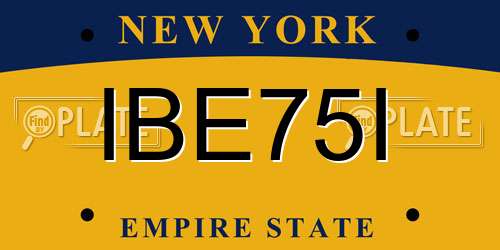 IBE75I New York License Plate