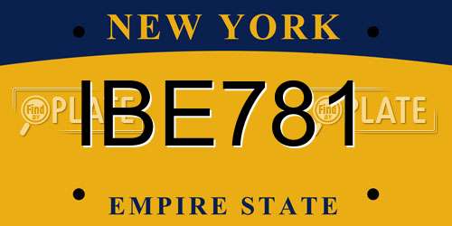 IBE781 New York License Plate