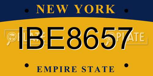 IBE8657 New York License Plate