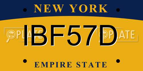 IBF57D New York License Plate