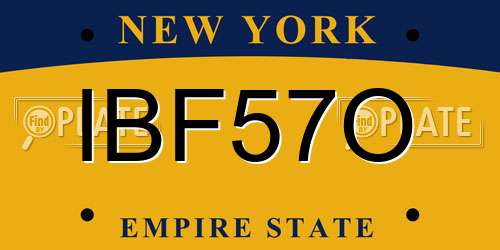 IBF57O New York License Plate