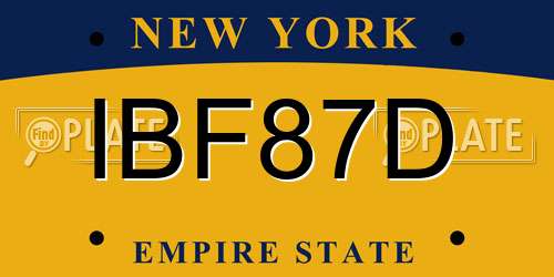 IBF87D New York License Plate