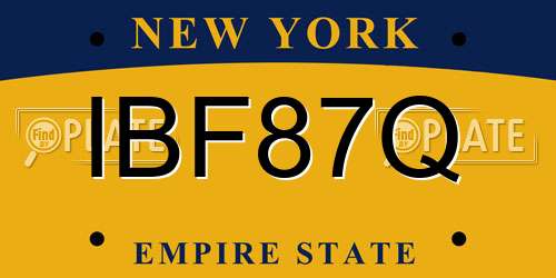 IBF87Q New York License Plate