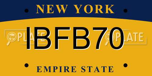 IBFB70 New York License Plate