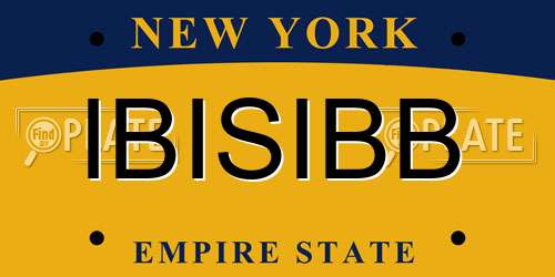 IBISIBB New York License Plate