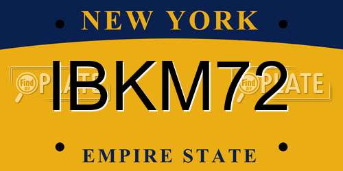 IBKM72 New York License Plate