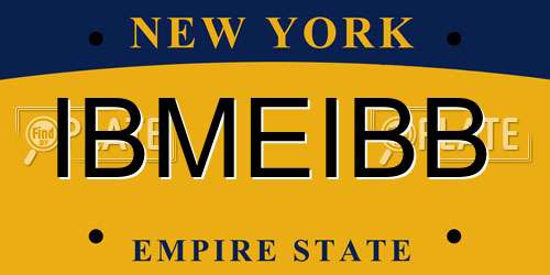 IBMEIBB New York License Plate