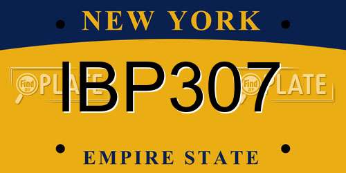 IBP307 New York License Plate