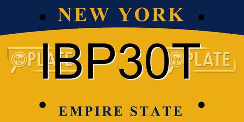 IBP30T New York License Plate