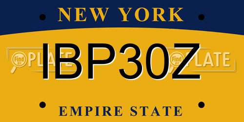 IBP30Z New York License Plate