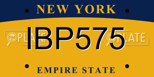 IBP575 New York License Plate