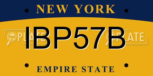 IBP57B New York License Plate