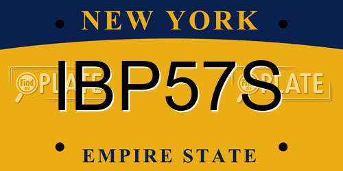 IBP57S New York License Plate