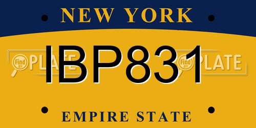 IBP831 New York License Plate