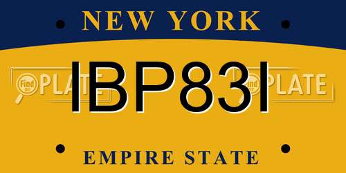 IBP83I New York License Plate