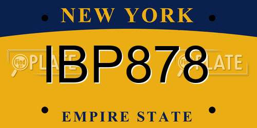 IBP878 New York License Plate