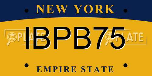 IBPB75 New York License Plate