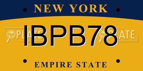 IBPB78 New York License Plate