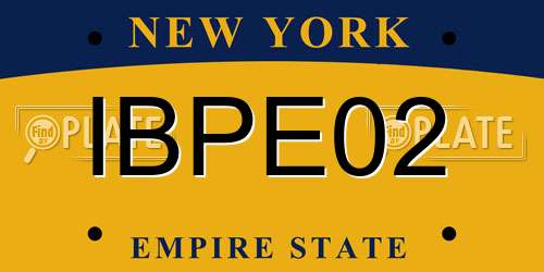 IBPE02 New York License Plate