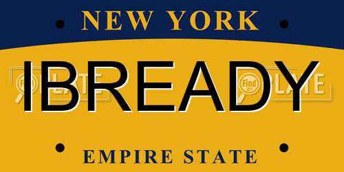 IBREADY New York License Plate