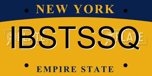 IBSTSSQ New York License Plate