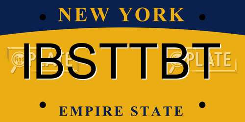 IBSTTBT New York License Plate