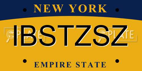 IBSTZSZ New York License Plate