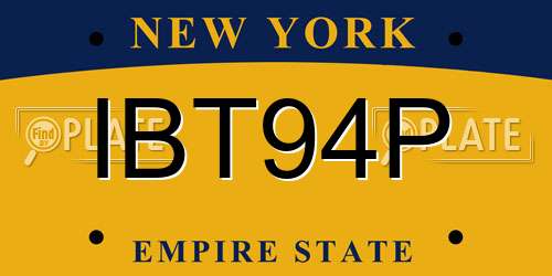 IBT94P New York License Plate