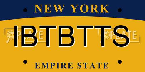 IBTBTTS New York License Plate
