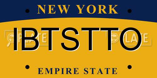 IBTSTTO New York License Plate