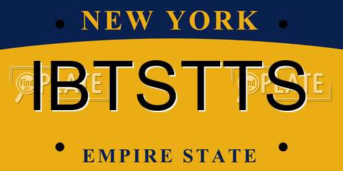 IBTSTTS New York License Plate
